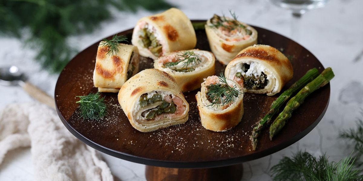 Spargel-Lachsröllchen mit Meerrettichcreme