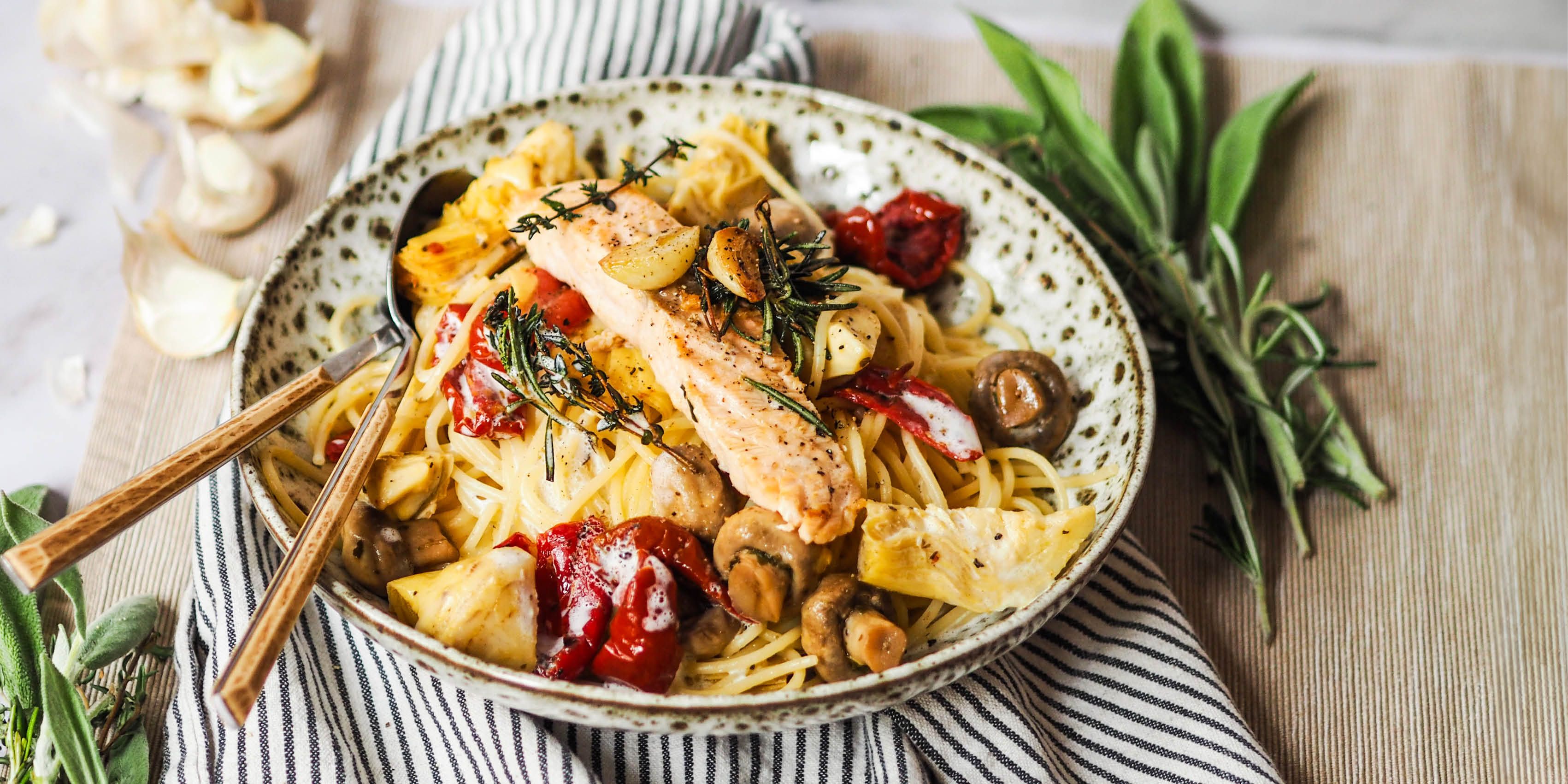 Lachs-Spaghetti