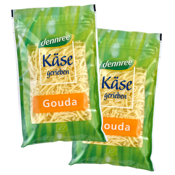 Bio-Gouda gerieben
