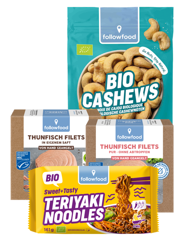 15 % Rabatt* auf ausgewählte Produkte von followfood