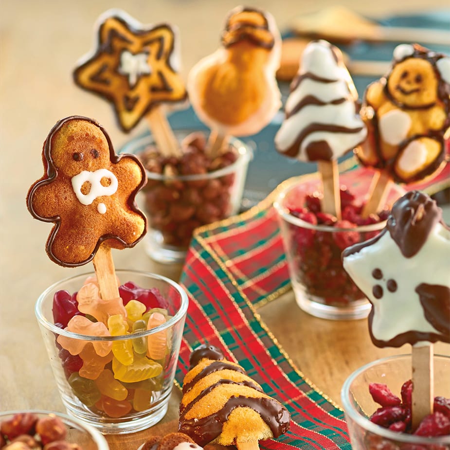 Weihnachtskuchen am Stiel