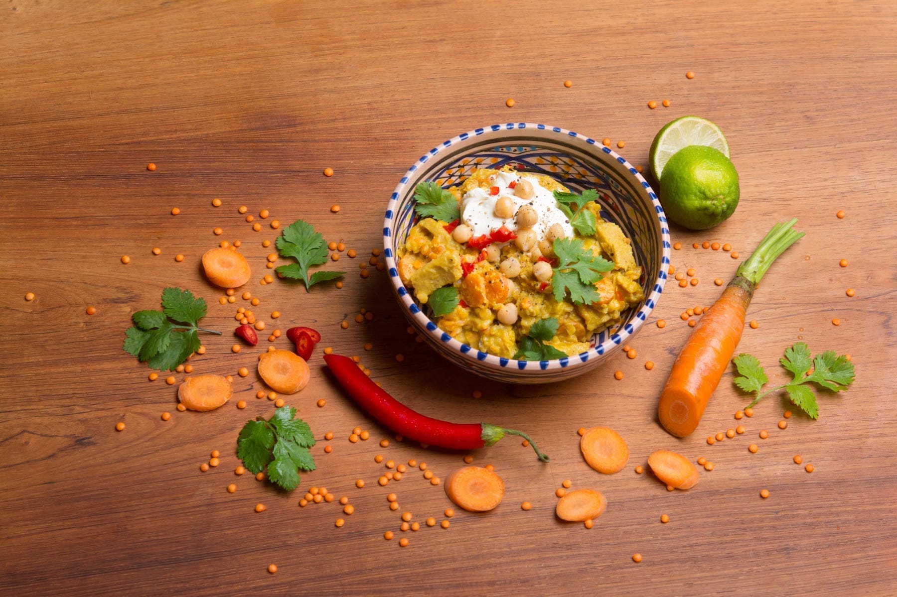 Veganes Möhren-Lupinen-Curry