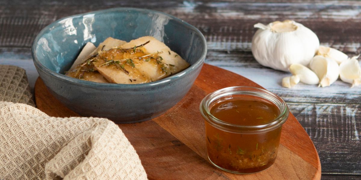 Mandel-Knoblauch-Marinade für Fisch und Tofu